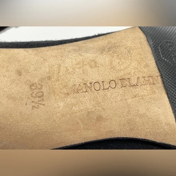 Manolo Blahnik Black Suede Pointed Toe Heels 39.5 EU Classic Pumps Designer - Picture 7 of 8